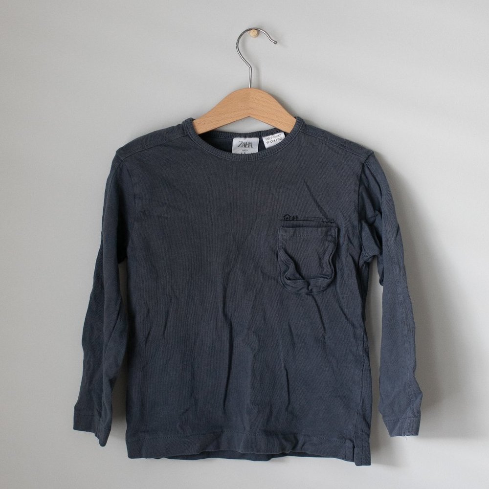 Zara Baby Boys Long Sleeve Pocket T-shirt